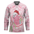 Funny Pink Galah Australia Christmas Hockey Jersey Eucalyptus Blossoms Aboriginal Art - Aussie Hoodie