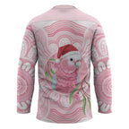 Funny Pink Galah Australia Christmas Hockey Jersey Eucalyptus Blossoms Aboriginal Art - Aussie Hoodie