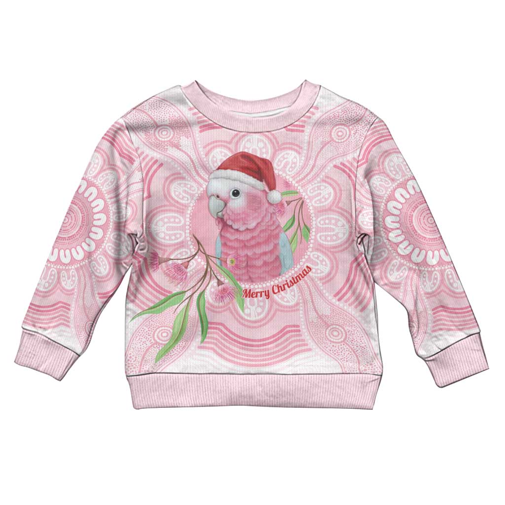 Funny Pink Galah Australia Christmas Kid Ugly Christmas Sweater Eucalyptus Blossoms Aboriginal Art - Aussie Hoodie