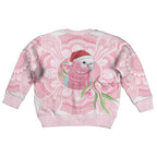 Funny Pink Galah Australia Christmas Kid Ugly Christmas Sweater Eucalyptus Blossoms Aboriginal Art - Aussie Hoodie