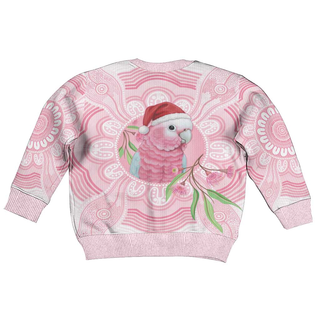 Funny Pink Galah Australia Christmas Kid Ugly Christmas Sweater Eucalyptus Blossoms Aboriginal Art - Aussie Hoodie
