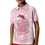 Funny Pink Galah Australia Christmas Kid Polo Shirt Eucalyptus Blossoms Aboriginal Art - Aussie Hoodie