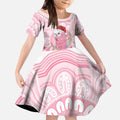 Funny Pink Galah Australia Christmas Kid Short Sleeve Dress Eucalyptus Blossoms Aboriginal Art - Aussie Hoodie