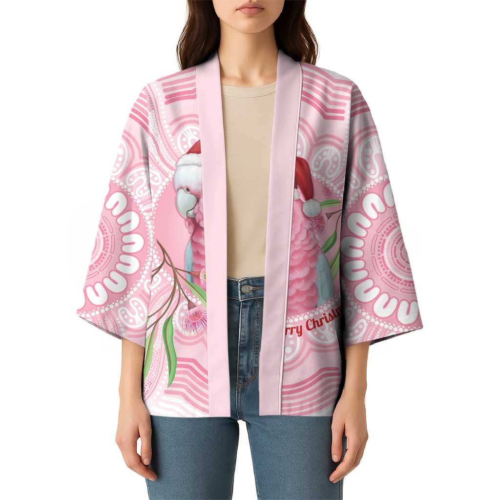 Funny Pink Galah Australia Christmas Kimono Eucalyptus Blossoms Aboriginal Art - Aussie Hoodie