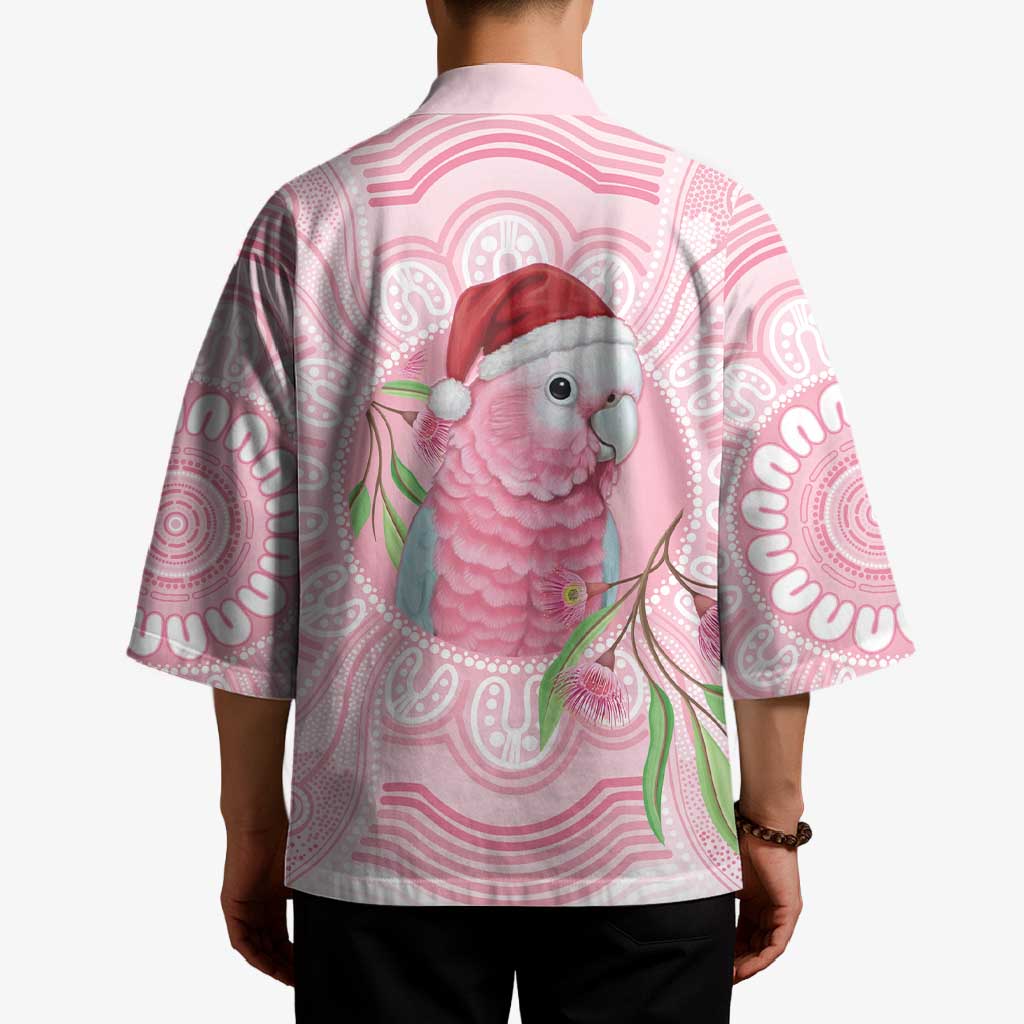 Funny Pink Galah Australia Christmas Kimono Eucalyptus Blossoms Aboriginal Art - Aussie Hoodie