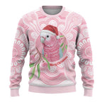 Funny Pink Galah Australia Christmas Ugly Christmas Sweater Eucalyptus Blossoms Aboriginal Art - Aussie Hoodie