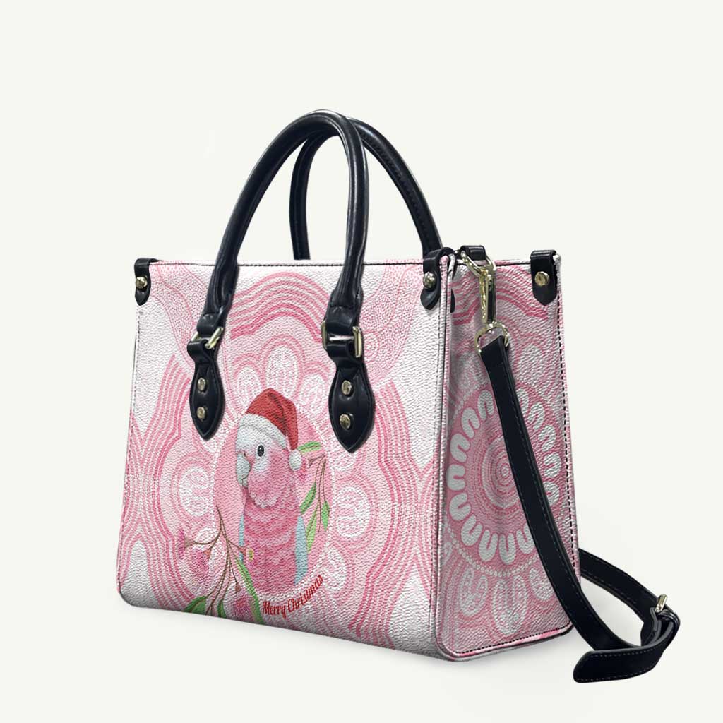Funny Pink Galah Australia Christmas Leather Bag Eucalyptus Blossoms Aboriginal Art - Aussie Hoodie