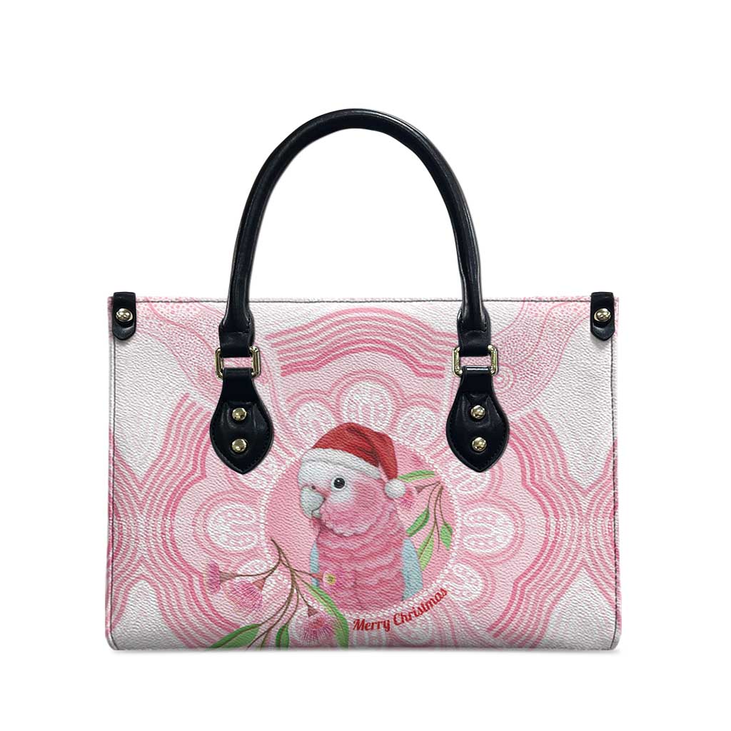 Funny Pink Galah Australia Christmas Leather Bag Eucalyptus Blossoms Aboriginal Art - Aussie Hoodie