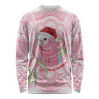 Funny Pink Galah Australia Christmas Long Sleeve Shirt Eucalyptus Blossoms Aboriginal Art - Aussie Hoodie