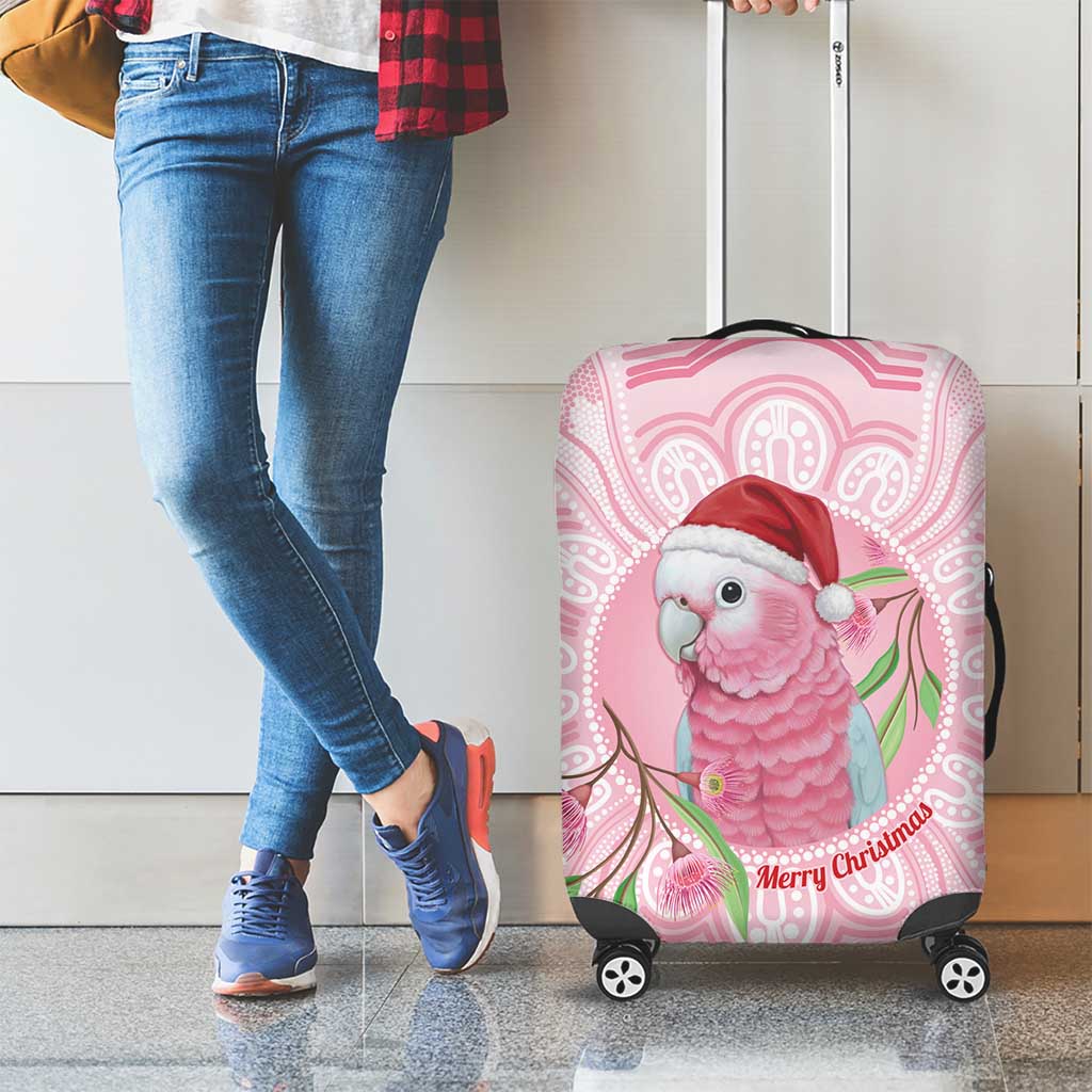 Funny Pink Galah Australia Christmas Luggage Cover Eucalyptus Blossoms Aboriginal Art - Aussie Hoodie