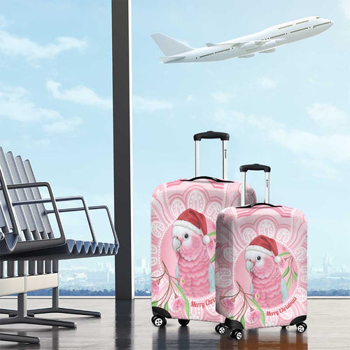 Funny Pink Galah Australia Christmas Luggage Cover Eucalyptus Blossoms Aboriginal Art - Aussie Hoodie
