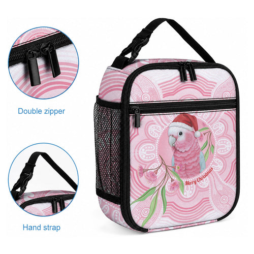 Funny Pink Galah Australia Christmas Lunch Bag Eucalyptus Blossoms Aboriginal Art