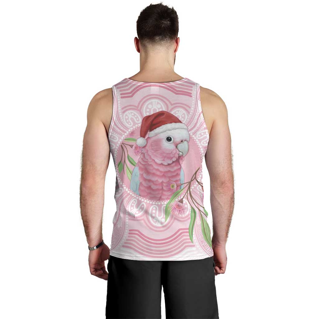 Funny Pink Galah Australia Christmas Men Tank Top Eucalyptus Blossoms Aboriginal Art - Aussie Hoodie