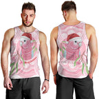Funny Pink Galah Australia Christmas Men Tank Top Eucalyptus Blossoms Aboriginal Art - Aussie Hoodie