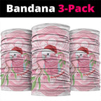 Funny Pink Galah Australia Christmas Neck Gaiter Eucalyptus Blossoms Aboriginal Art - Aussie Hoodie