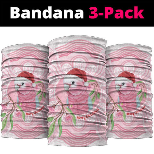 Funny Pink Galah Australia Christmas Neck Gaiter Eucalyptus Blossoms Aboriginal Art - Aussie Hoodie
