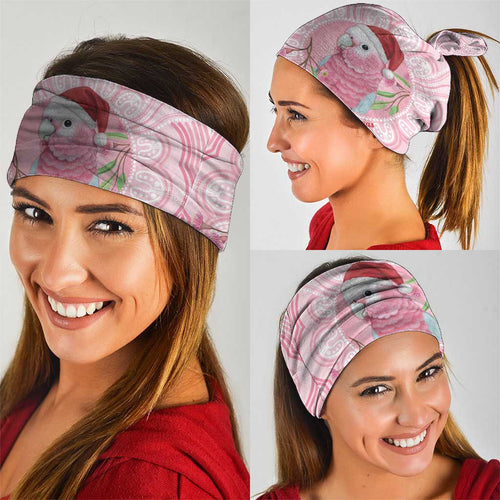 Funny Pink Galah Australia Christmas Neck Gaiter Eucalyptus Blossoms Aboriginal Art - Aussie Hoodie