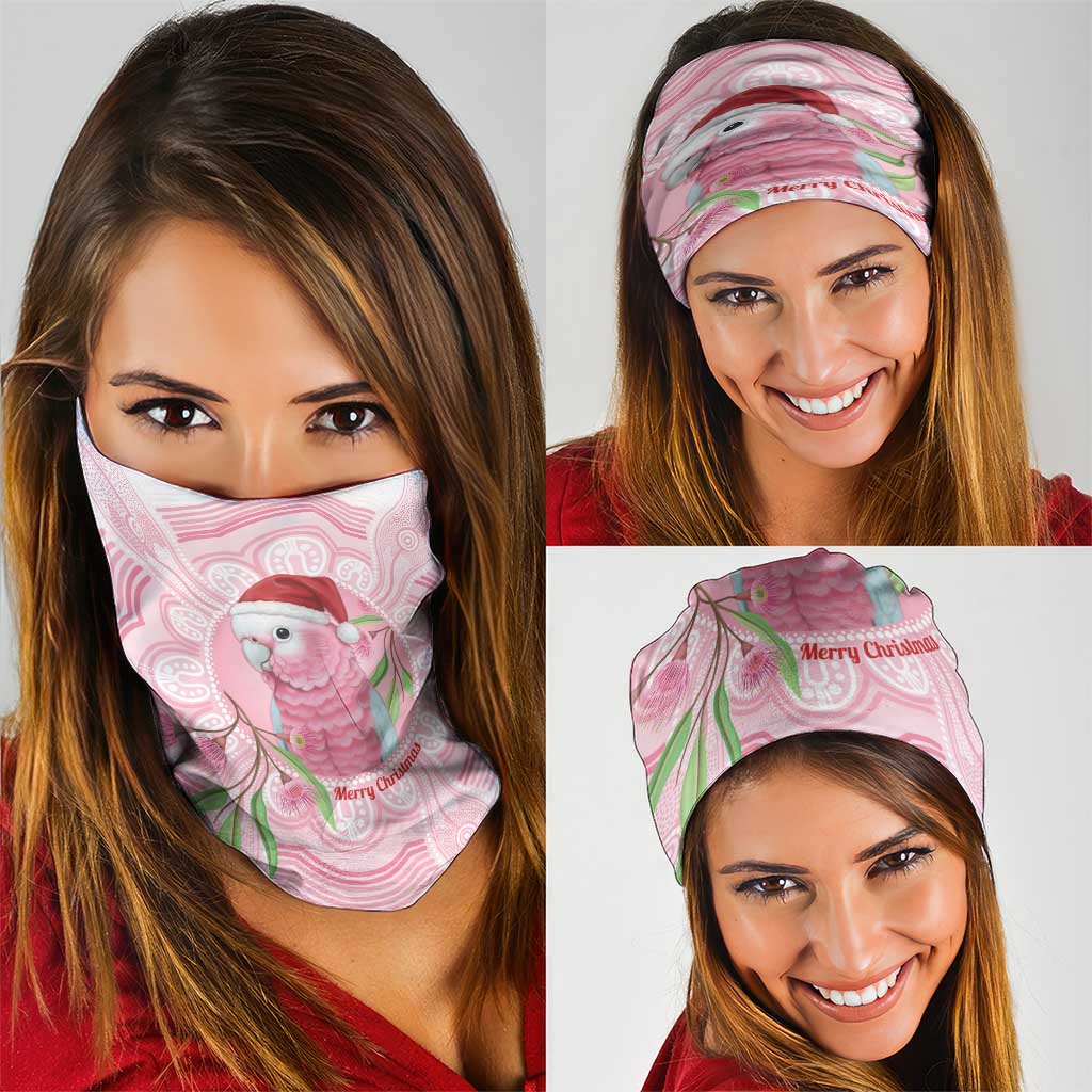 Funny Pink Galah Australia Christmas Neck Gaiter Eucalyptus Blossoms Aboriginal Art - Aussie Hoodie