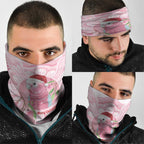Funny Pink Galah Australia Christmas Neck Gaiter Eucalyptus Blossoms Aboriginal Art - Aussie Hoodie