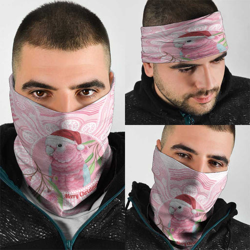 Funny Pink Galah Australia Christmas Neck Gaiter Eucalyptus Blossoms Aboriginal Art - Aussie Hoodie