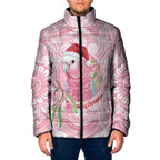 Funny Pink Galah Australia Christmas Padded Jacket Eucalyptus Blossoms Aboriginal Art - Aussie Hoodie