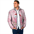 Funny Pink Galah Australia Christmas Padded Jacket Eucalyptus Blossoms Aboriginal Art - Aussie Hoodie