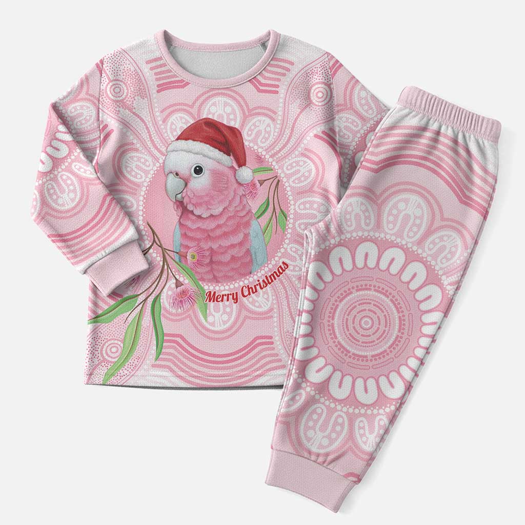 Funny Pink Galah Australia Christmas Pajama Set Eucalyptus Blossoms Aboriginal Art - Aussie Hoodie