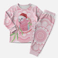 Funny Pink Galah Australia Christmas Pajama Set Eucalyptus Blossoms Aboriginal Art - Aussie Hoodie