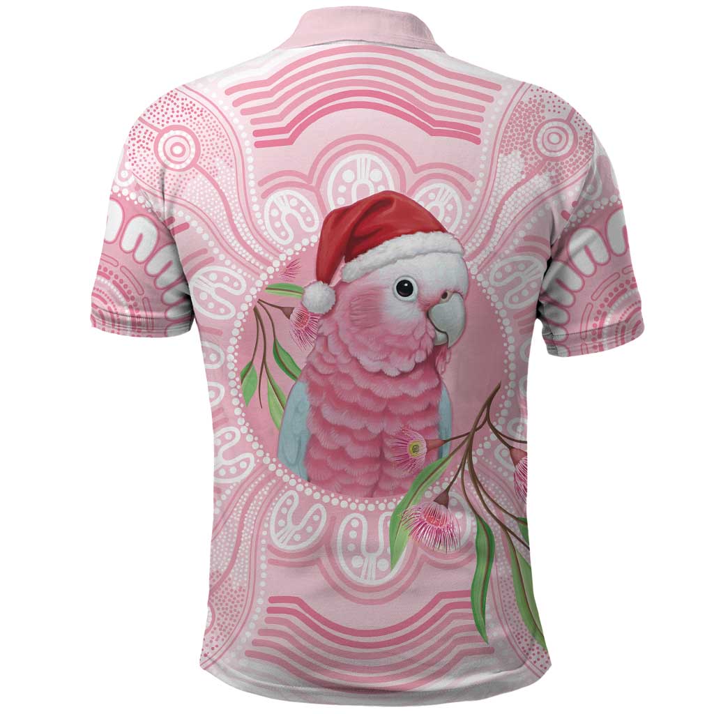 Funny Pink Galah Australia Christmas Polo Shirt Eucalyptus Blossoms Aboriginal Art - Aussie Hoodie