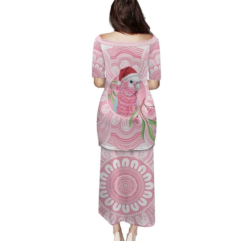 Funny Pink Galah Australia Christmas Puletasi Eucalyptus Blossoms Aboriginal Art - Aussie Hoodie