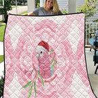 Funny Pink Galah Australia Christmas Quilt Eucalyptus Blossoms Aboriginal Art - Aussie Hoodie
