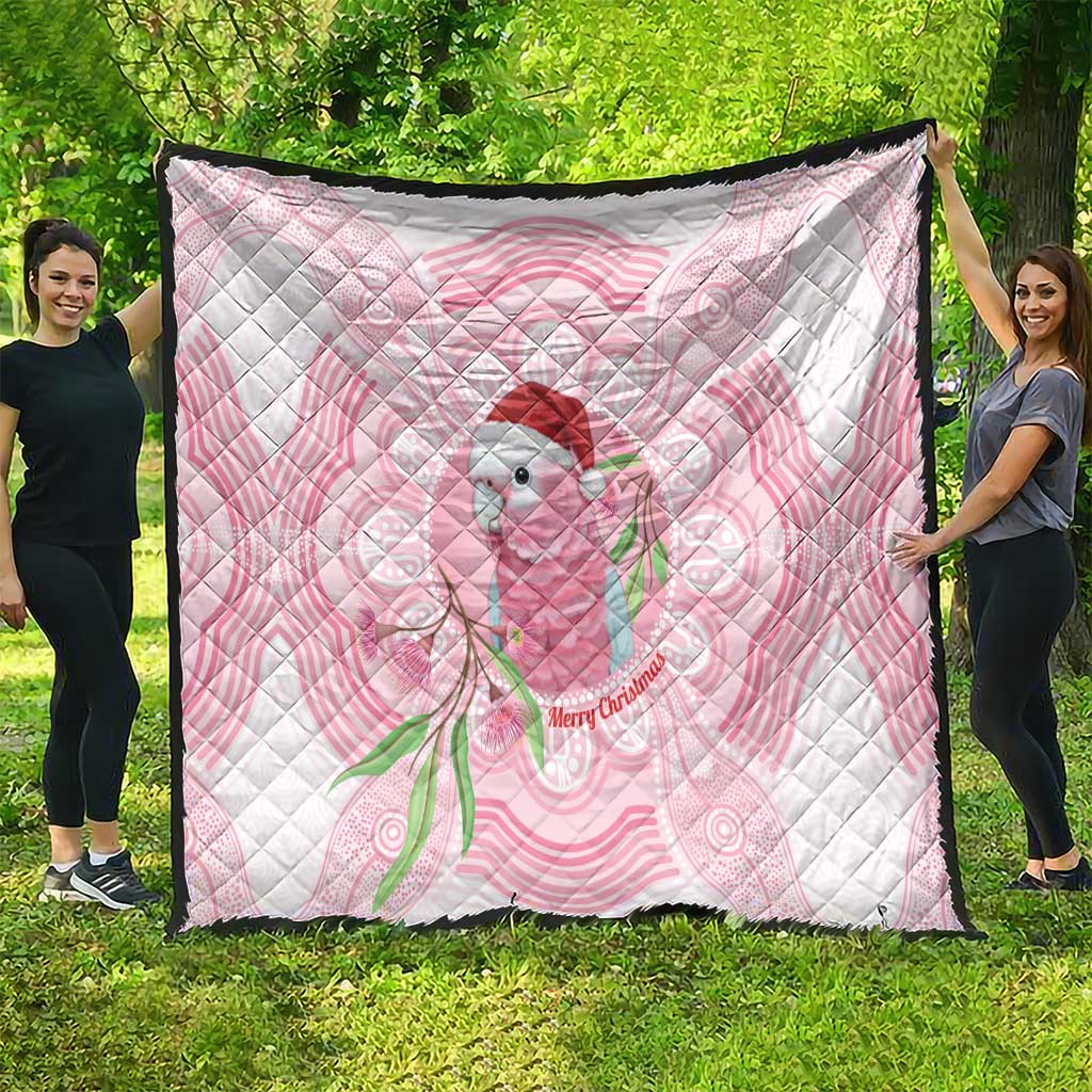 Funny Pink Galah Australia Christmas Quilt Eucalyptus Blossoms Aboriginal Art - Aussie Hoodie