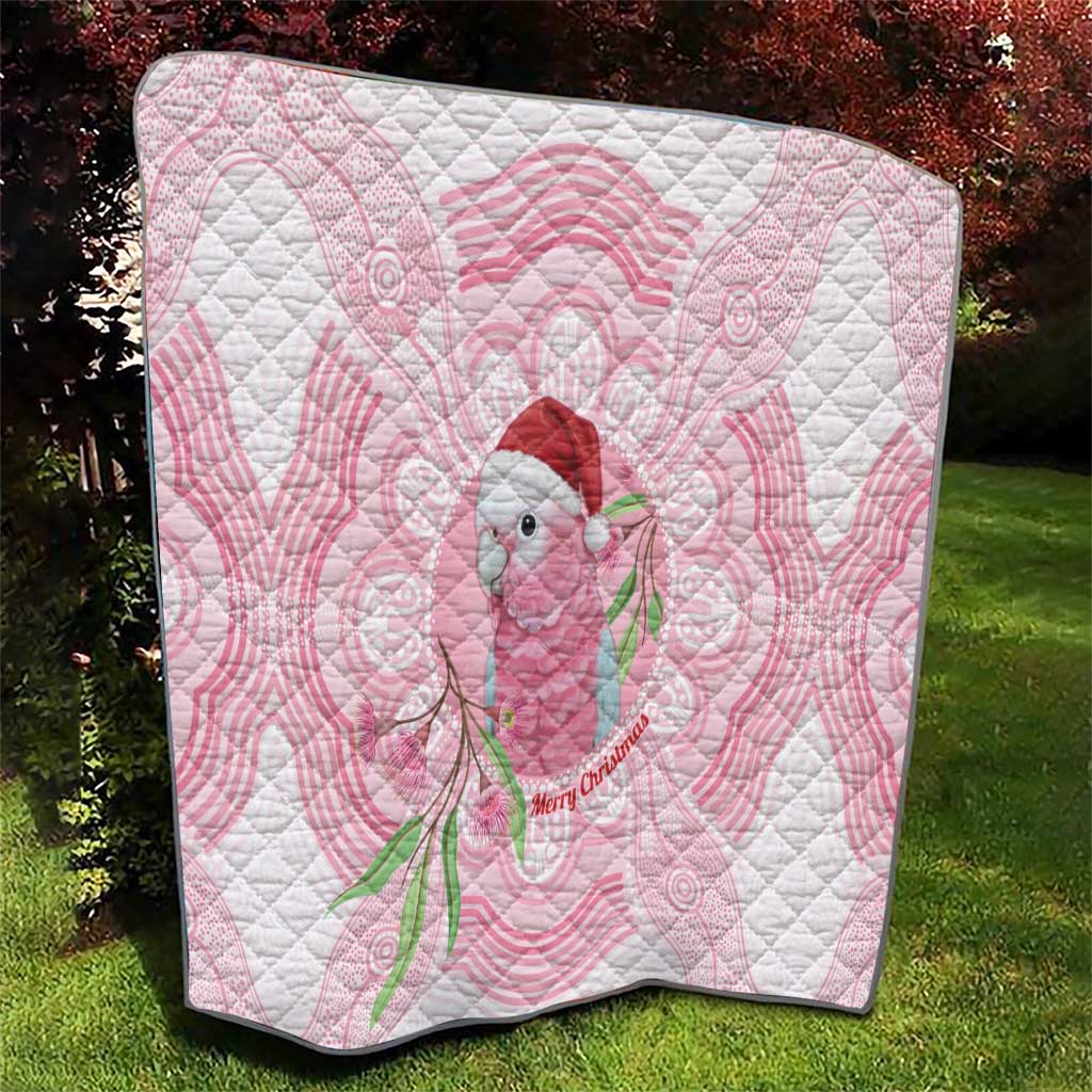 Funny Pink Galah Australia Christmas Quilt Eucalyptus Blossoms Aboriginal Art - Aussie Hoodie