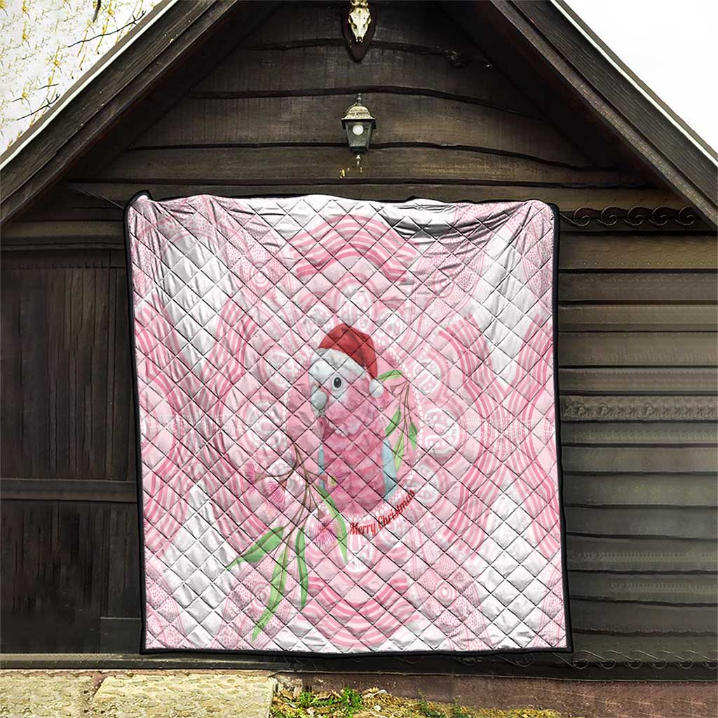 Funny Pink Galah Australia Christmas Quilt Eucalyptus Blossoms Aboriginal Art - Aussie Hoodie