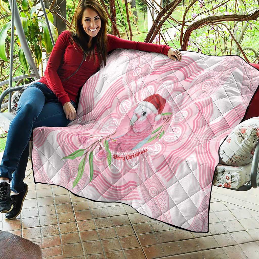 Funny Pink Galah Australia Christmas Quilt Eucalyptus Blossoms Aboriginal Art - Aussie Hoodie