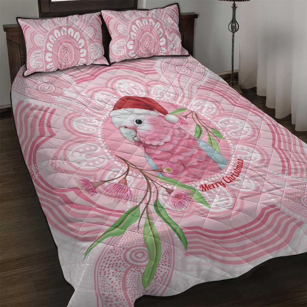 Funny Pink Galah Australia Christmas Quilt Bed Set Eucalyptus Blossoms Aboriginal Art - Aussie Hoodie