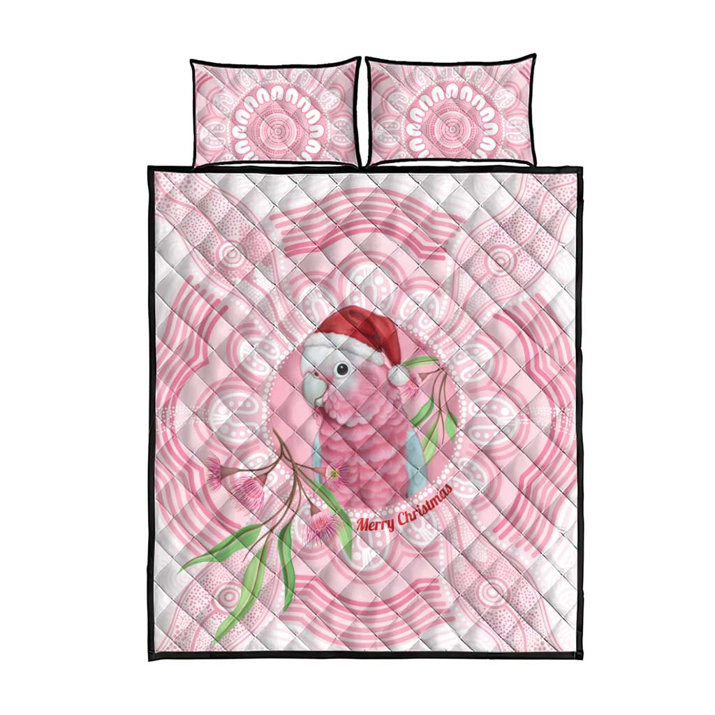 Funny Pink Galah Australia Christmas Quilt Bed Set Eucalyptus Blossoms Aboriginal Art - Aussie Hoodie