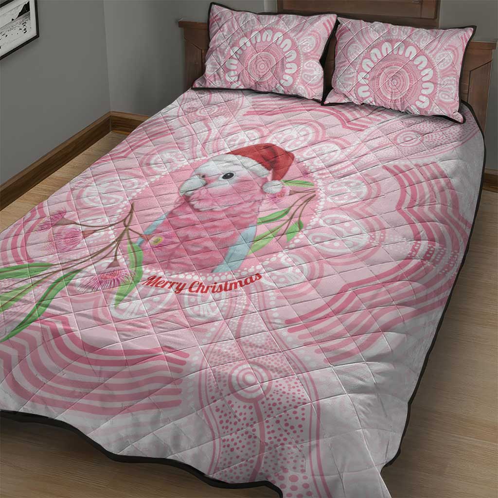 Funny Pink Galah Australia Christmas Quilt Bed Set Eucalyptus Blossoms Aboriginal Art - Aussie Hoodie