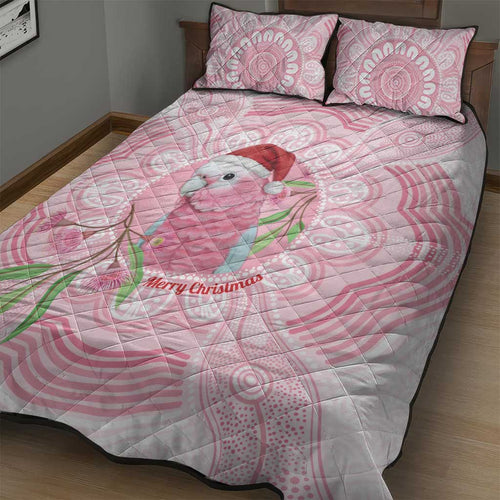 Funny Pink Galah Australia Christmas Quilt Bed Set Eucalyptus Blossoms Aboriginal Art - Aussie Hoodie