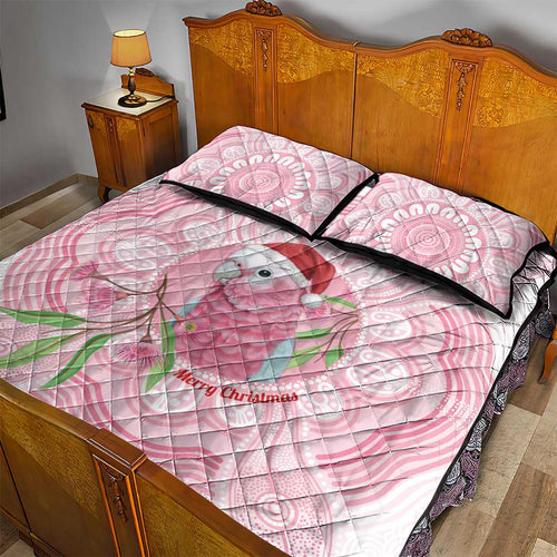 Funny Pink Galah Australia Christmas Quilt Bed Set Eucalyptus Blossoms Aboriginal Art - Aussie Hoodie