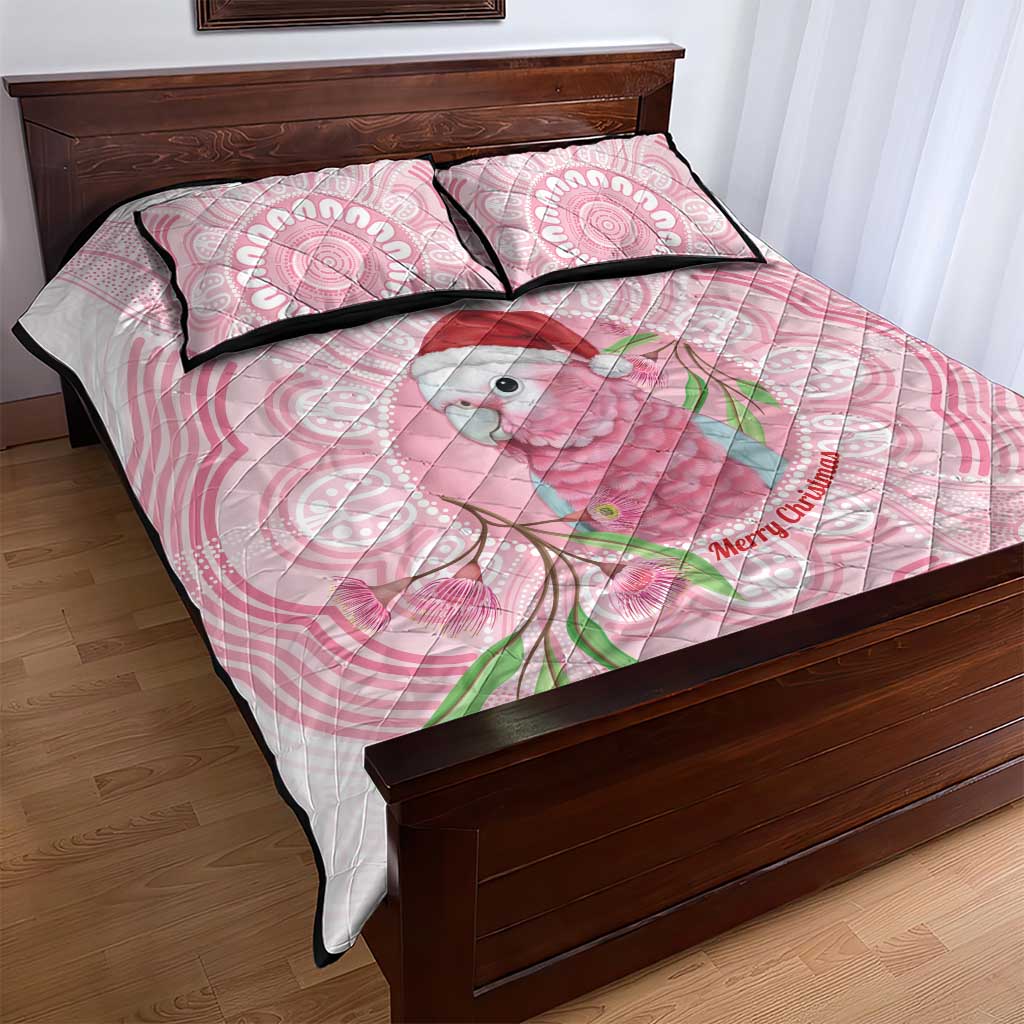 Funny Pink Galah Australia Christmas Quilt Bed Set Eucalyptus Blossoms Aboriginal Art - Aussie Hoodie