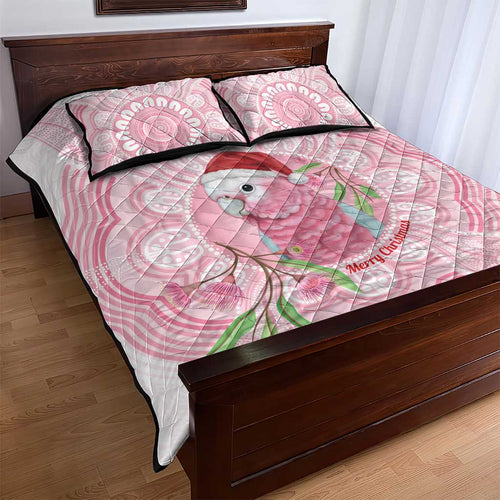 Funny Pink Galah Australia Christmas Quilt Bed Set Eucalyptus Blossoms Aboriginal Art - Aussie Hoodie