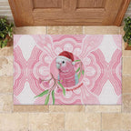 Funny Pink Galah Australia Christmas Rubber Doormat Eucalyptus Blossoms Aboriginal Art - Aussie Hoodie