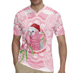 Funny Pink Galah Australia Christmas Rugby Jersey Eucalyptus Blossoms Aboriginal Art - Aussie Hoodie