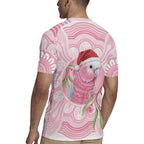 Funny Pink Galah Australia Christmas Rugby Jersey Eucalyptus Blossoms Aboriginal Art - Aussie Hoodie
