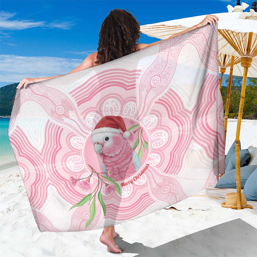 Funny Pink Galah Australia Christmas Sarong Eucalyptus Blossoms Aboriginal Art - Aussie Hoodie