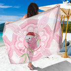 Funny Pink Galah Australia Christmas Sarong Eucalyptus Blossoms Aboriginal Art - Aussie Hoodie