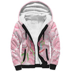 Funny Pink Galah Australia Christmas Sherpa Hoodie Eucalyptus Blossoms Aboriginal Art - Aussie Hoodie