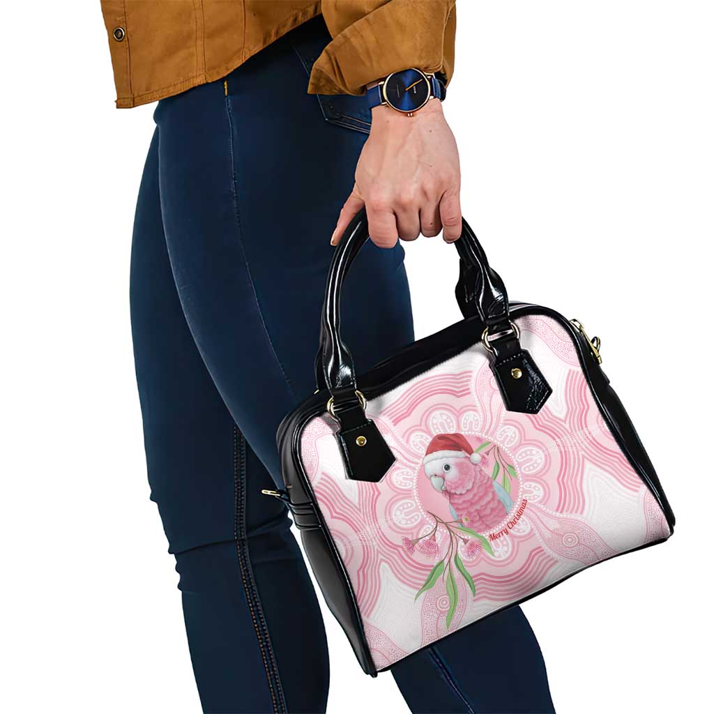 Funny Pink Galah Australia Christmas Shoulder Handbag Eucalyptus Blossoms Aboriginal Art - Aussie Hoodie