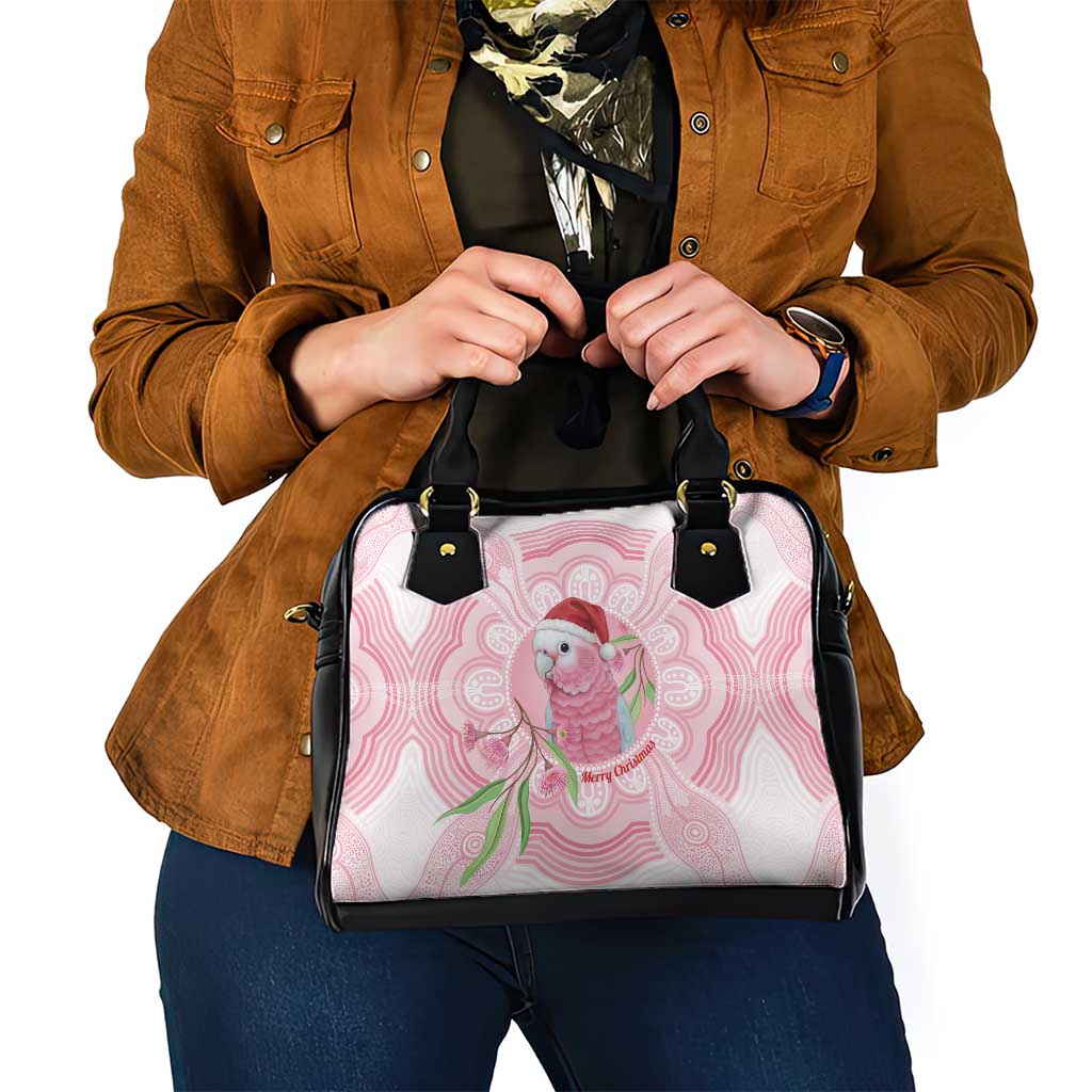 Funny Pink Galah Australia Christmas Shoulder Handbag Eucalyptus Blossoms Aboriginal Art - Aussie Hoodie